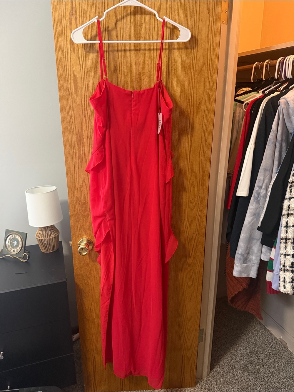 Revolve Red Ruffle Maxi Dress - Picture 3 of 4